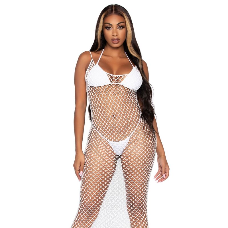 LEG AVENUE - ROBE SEXY MAXI EN FILET TORSADÉ