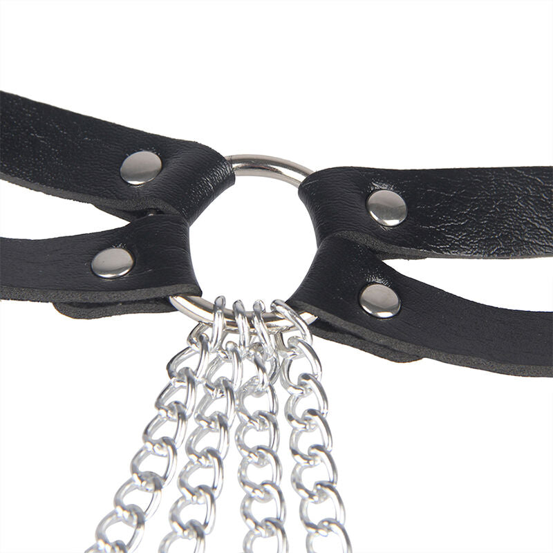CHAINE BAGUE CUIR CEINTURE NOIR