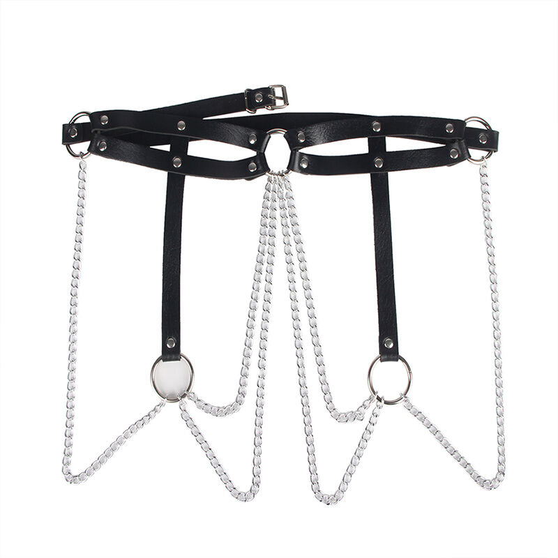 CHAINE BAGUE CUIR CEINTURE NOIR