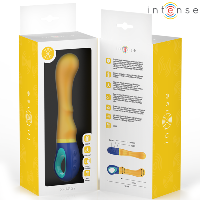 INTENSE - VIBRATEUR POINT G JAUNE SHAGGY