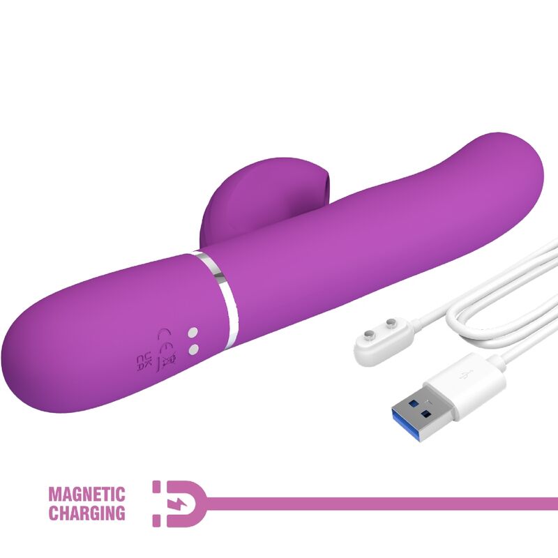 PRETTY LOVE - VIBRATEUR LAPIN MULTIFONCTION 3 EN 1 PERLITA VIOLET