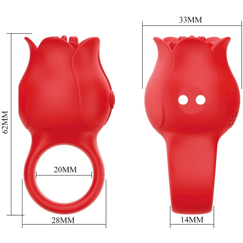 PRETTY LOVE - VIBRATEUR DE DOIGT EN FORME DE JAE ROSE 10 VIBRATIONS ROUGE