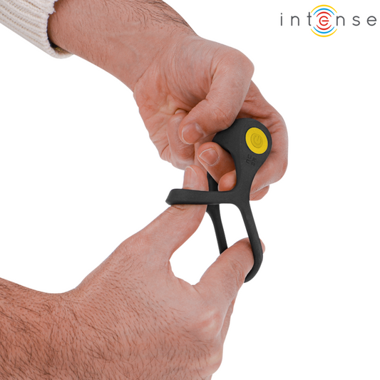 INTENSE - ALEX VIBRATEUR DOUBLE ANNEAU PÉNIS 10 VIBRATIONS NOIR