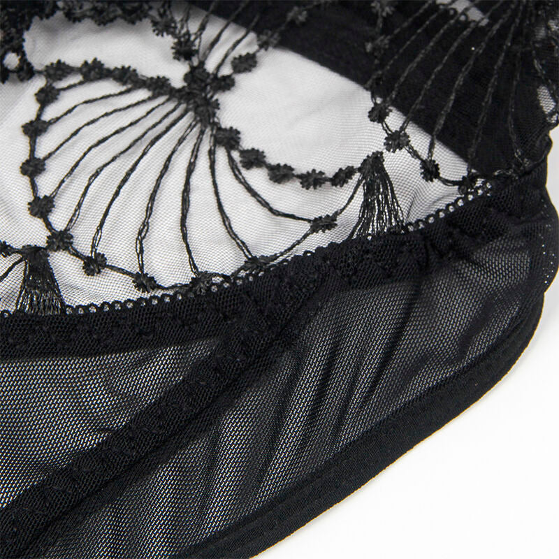 SUBBLIME - 955229 BODY TRANSPARENT AVEC DENTELLE CREUSE NOIR L/XL