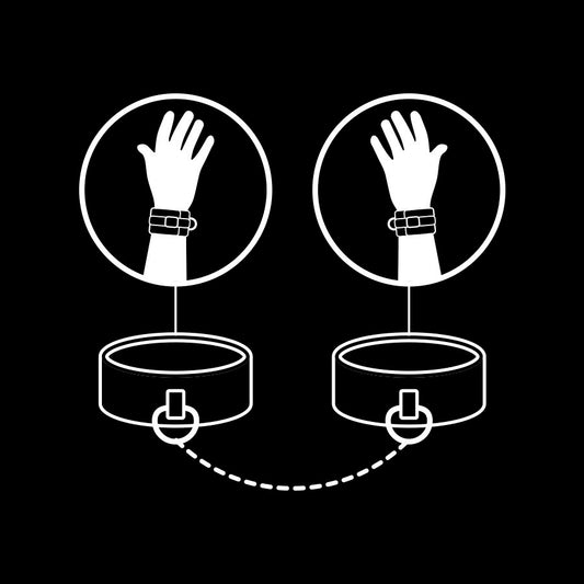 FETISH SUBMISSIVE - MENOTTES EN CUIR VÉGÉTALIEN AVEC DOUBLURE EN NOPRÈNE