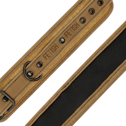 FETISH SUBMISSIVE ORIGEN - MENOTTES DE CHEVILLE EN CUIR VÉGÉTALIEN AVEC DOUBLURE EN NÉOPRÈNE
